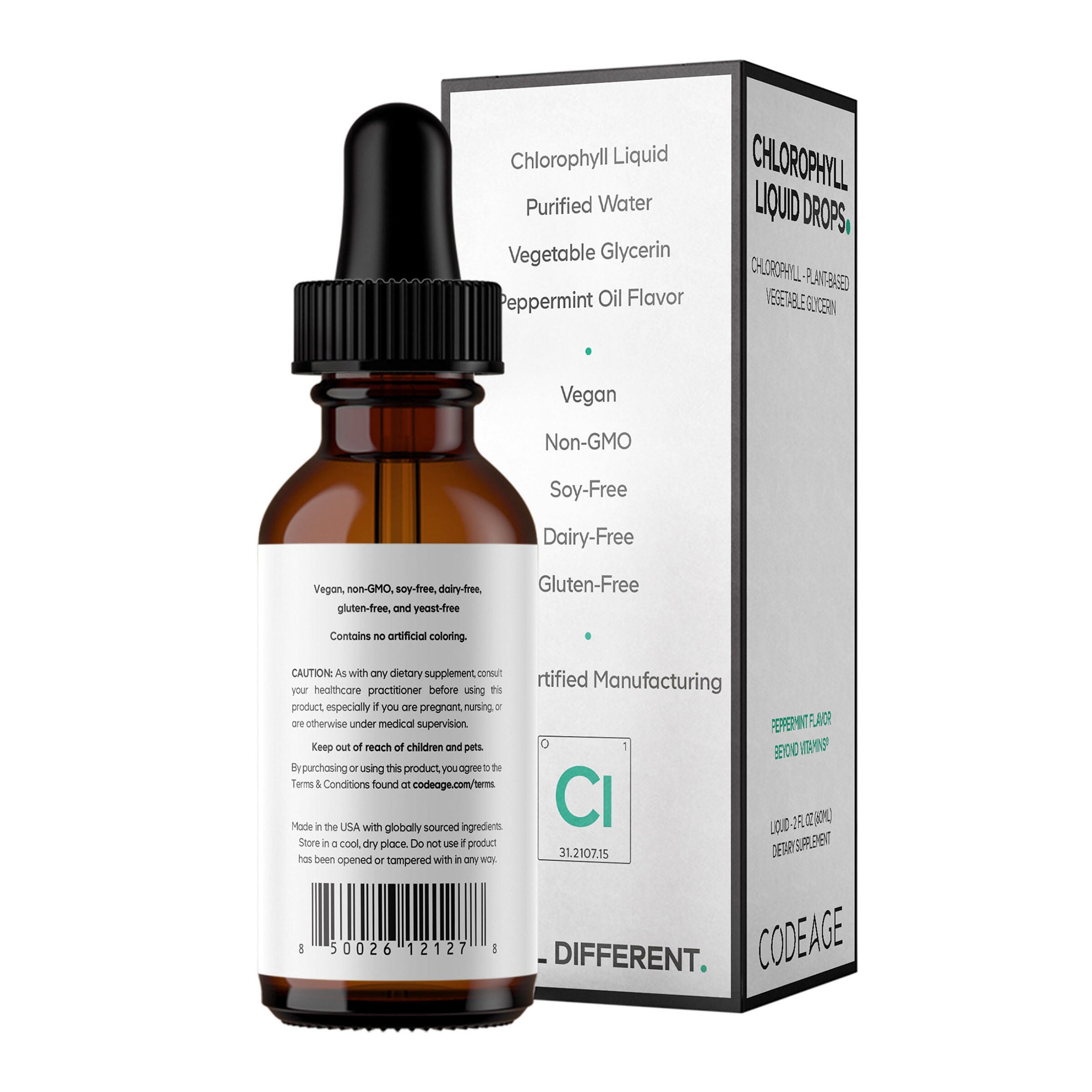 Codeage Chlorophyll+ Liquid Drops 50mg - Peppermint | GNC